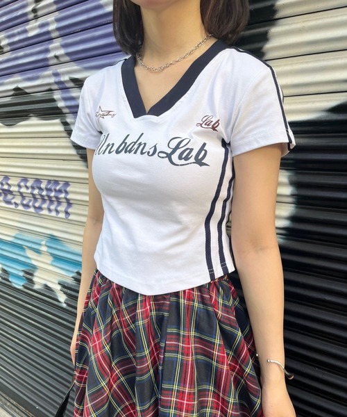 sevens(セブンズ)の「【sevens】ユニフォームちびティシャツ(Tシャツ/カットソー・レディース・ネイビー/ホワイト/ブラック・FREE)」の11枚目の写真