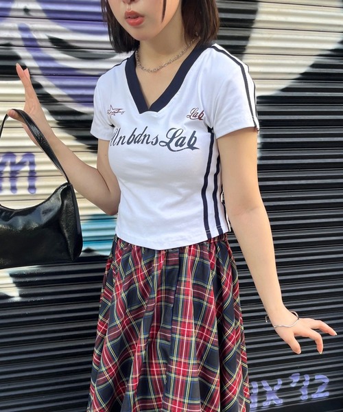 sevens(セブンズ)の「【sevens】ユニフォームちびティシャツ(Tシャツ/カットソー・レディース・ネイビー/ホワイト/ブラック・FREE)」の12枚目の写真