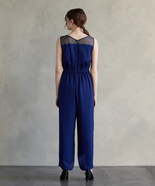 ケープ付きマルチWAYストレートパンツオールインワンパーティードレス