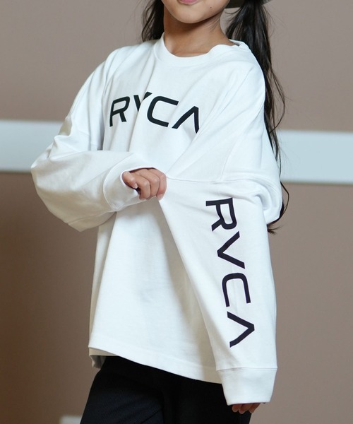RVCA（ルーカ）の「RVCA/ルーカ BIG RVCA LT ロングTシャツ 親子コーデ BE046-059（Tシャツ/カットソー・キッズ・ホワイト/ブラック・130cm/140cm/150cm/160cm）」の8枚目の写真