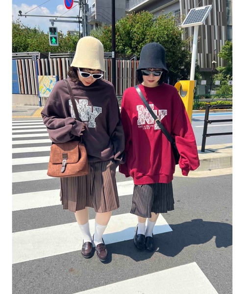 WC（ダブル シー）の「レースワッペンビッグスウェット（スウェット・レディース・チャコールグレー/ブラウン/ワインレッド・FREE）」の19枚目の写真