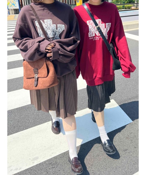 WC（ダブル シー）の「レースワッペンビッグスウェット（スウェット・レディース・チャコールグレー/ブラウン/ワインレッド・FREE）」の20枚目の写真