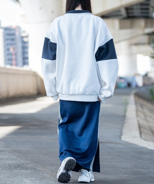 THRASHER（スラッシャー）の「【at】〔THRASHER/スラッシャー〕裏起毛 ロゴ刺繍 ライン切り替え ハーフジップ（スウェット・メンズ・アッシュグレー/ホワイト/ネイビー/グリーン/ブラック・MEDIUM/LARGE）」の11枚目の写真