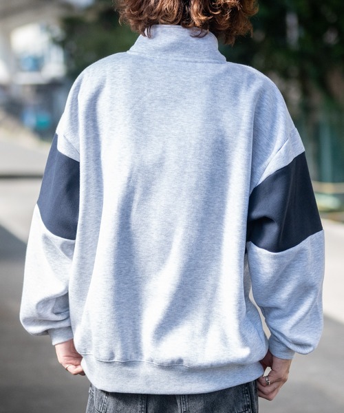 THRASHER（スラッシャー）の「【at】〔THRASHER/スラッシャー〕裏起毛 ロゴ刺繍 ライン切り替え ハーフジップ（スウェット・メンズ・アッシュグレー/ホワイト/ネイビー/グリーン/ブラック・MEDIUM/LARGE）」の19枚目の写真