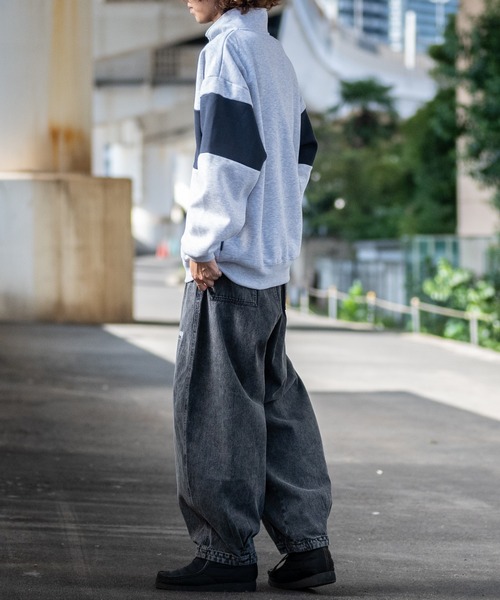 THRASHER（スラッシャー）の「【at】〔THRASHER/スラッシャー〕裏起毛 ロゴ刺繍 ライン切り替え ハーフジップ（スウェット・メンズ・アッシュグレー/ホワイト/ネイビー/グリーン/ブラック・MEDIUM/LARGE）」の22枚目の写真