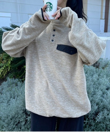 HIGHQUALITY FLEECE ハーフ釦 スタンドプルオーバー フリース スウェット BARCEDOS