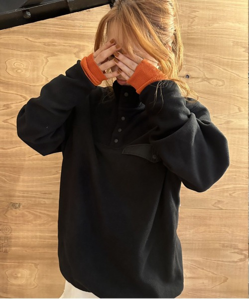 ARCADE（アーケード）の「HIGHQUALITY FLEECE ハーフ釦 スタンドプルオーバー フリース スウェット BARCEDOS（スウェット・レディース・ベージュ/ネイビー/ブラック/グレー系カモフラージュ・LL/L/M）」の10枚目の写真