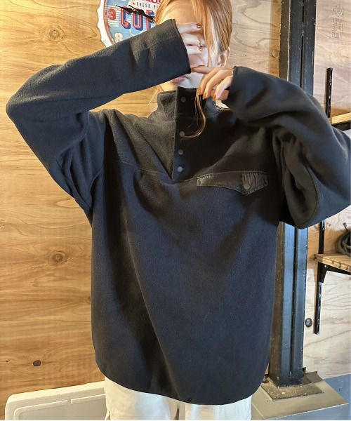 ARCADE（アーケード）の「HIGHQUALITY FLEECE ハーフ釦 スタンドプルオーバー フリース スウェット BARCEDOS（スウェット・レディース・ベージュ/ネイビー/ブラック/グレー系カモフラージュ・LL/L/M）」の11枚目の写真
