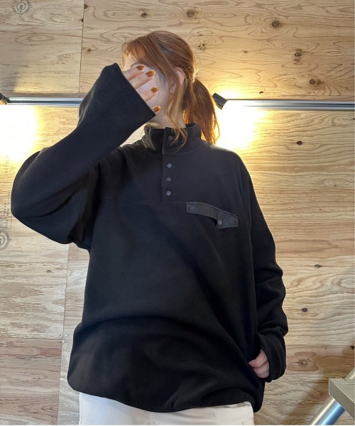 ARCADE（アーケード）の「HIGHQUALITY FLEECE ハーフ釦 スタンドプルオーバー フリース スウェット BARCEDOS（スウェット・レディース・ベージュ/ネイビー/ブラック/グレー系カモフラージュ・LL/L/M）」の12枚目の写真