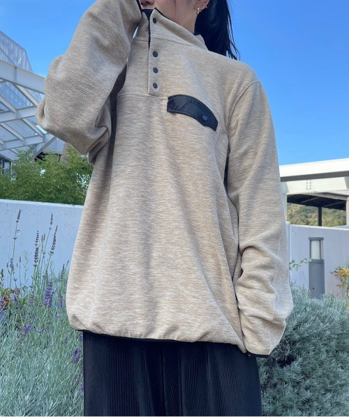 ARCADE（アーケード）の「HIGHQUALITY FLEECE ハーフ釦 スタンドプルオーバー フリース スウェット BARCEDOS（スウェット・レディース・ベージュ/ネイビー/ブラック/グレー系カモフラージュ・LL/L/M）」の21枚目の写真