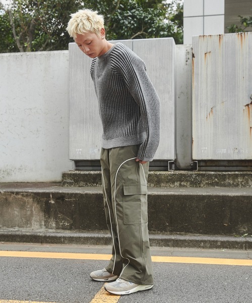 SHORT ROUND（ショートラウンド）の「SHORT ROUND/イージーパイピングカーゴパンツ（カーゴパンツ・メンズ・カーキ/ブラック・SMALL/MEDIUM）」の21枚目の写真