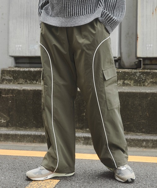 SHORT ROUND（ショートラウンド）の「SHORT ROUND/イージーパイピングカーゴパンツ（カーゴパンツ・メンズ・カーキ/ブラック・SMALL/MEDIUM）」の17枚目の写真