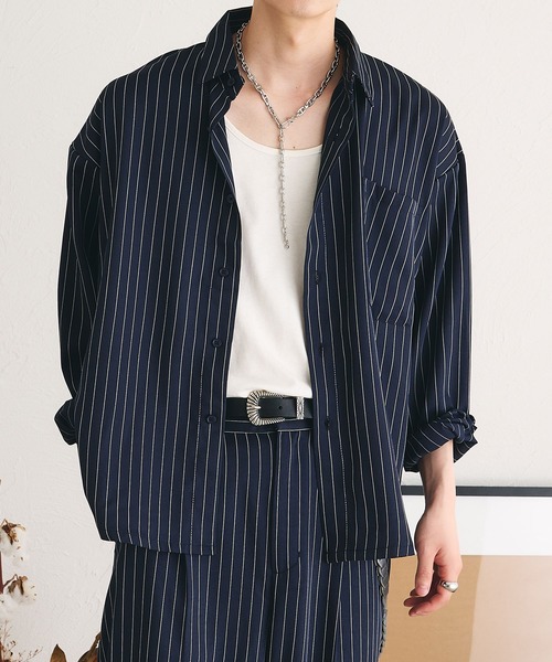 epnok（エプノック）の「アソートベーシックルーズシャツ（シャツ/ブラウス・メンズ・ネイビー/オフホワイト/チャコールグレー/カーキ/ブラック/ブラウン・SMALL/LARGE/MEDIUM）」の6枚目の写真