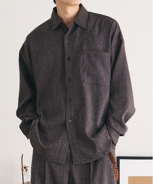 epnok（エプノック）の「アソートベーシックルーズシャツ（シャツ/ブラウス・メンズ・ネイビー/オフホワイト/チャコールグレー/カーキ/ブラック/ブラウン・SMALL/LARGE/MEDIUM）」の4枚目の写真