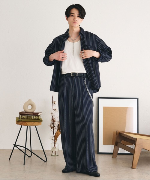 epnok（エプノック）の「アソートベーシックルーズシャツ（シャツ/ブラウス・メンズ・ネイビー/オフホワイト/チャコールグレー/カーキ/ブラック/ブラウン・SMALL/LARGE/MEDIUM）」の10枚目の写真