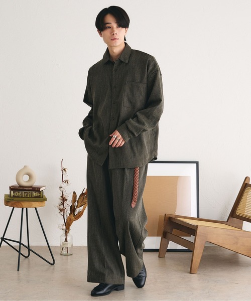 epnok（エプノック）の「アソートベーシックルーズシャツ（シャツ/ブラウス・メンズ・ネイビー/オフホワイト/チャコールグレー/カーキ/ブラック/ブラウン・SMALL/LARGE/MEDIUM）」の21枚目の写真