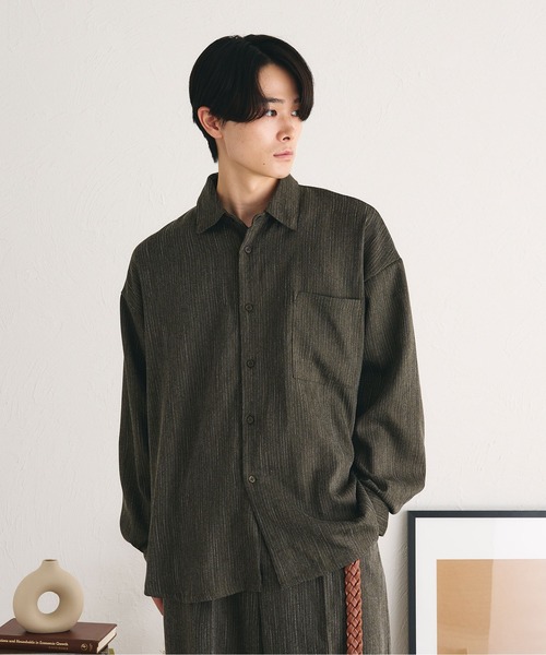 epnok（エプノック）の「アソートベーシックルーズシャツ（シャツ/ブラウス・メンズ・ネイビー/オフホワイト/チャコールグレー/カーキ/ブラック/ブラウン・SMALL/LARGE/MEDIUM）」の17枚目の写真