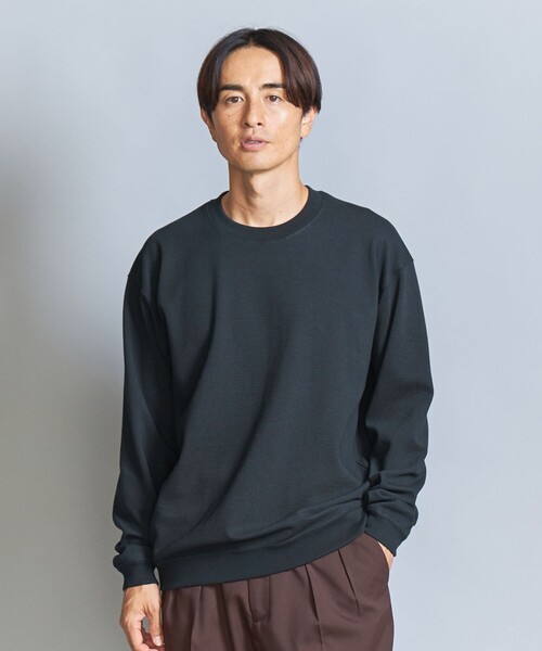 BEAUTY&YOUTH UNITED ARROWS（ビューティーアンドユースユナイテッドアローズ）の「ジャカード ボーダー スウェットTシャツ（スウェット・メンズ・ライトグレー/ダークグリーン/ブラック・L/XL/S/M）」の5枚目の写真