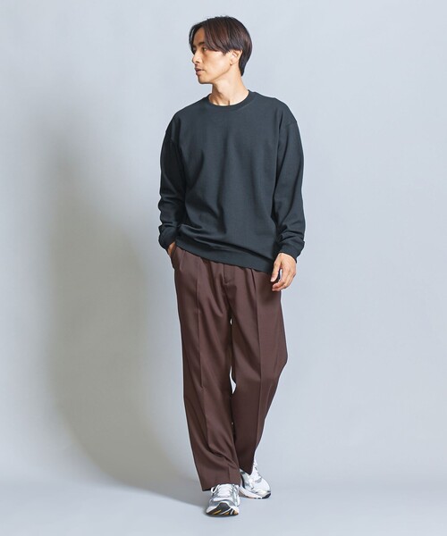 BEAUTY&YOUTH UNITED ARROWS（ビューティーアンドユースユナイテッドアローズ）の「ジャカード ボーダー スウェットTシャツ（スウェット・メンズ・ライトグレー/ダークグリーン/ブラック・L/XL/S/M）」の6枚目の写真