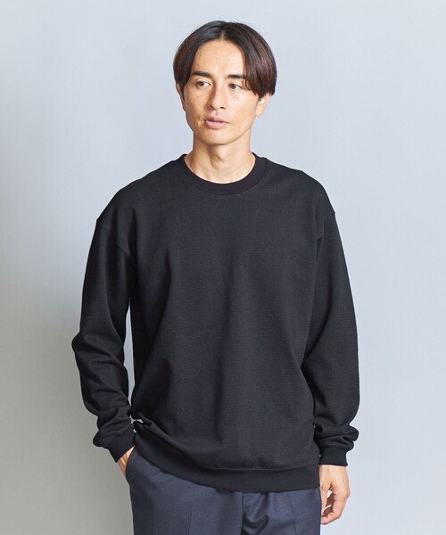 BEAUTY&YOUTH UNITED ARROWS（ビューティーアンドユースユナイテッドアローズ）の「ジャカード ボーダー スウェットTシャツ（スウェット・メンズ・ライトグレー/ダークグリーン/ブラック・L/XL/S/M）」の7枚目の写真