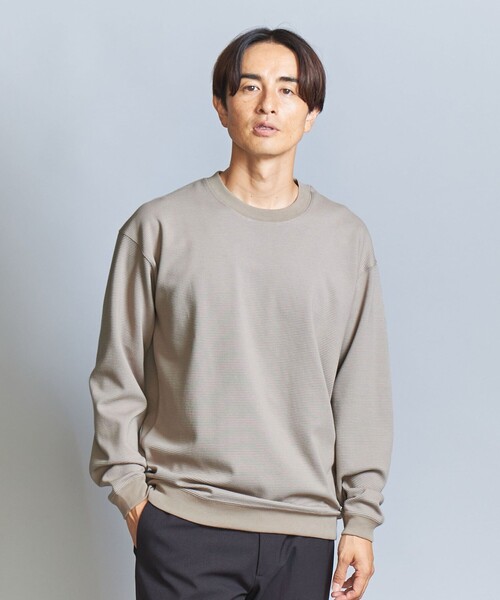 BEAUTY&YOUTH UNITED ARROWS（ビューティーアンドユースユナイテッドアローズ）の「ジャカード ボーダー スウェットTシャツ（スウェット・メンズ・ライトグレー/ダークグリーン/ブラック・L/XL/S/M）」の9枚目の写真