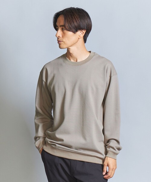 BEAUTY&YOUTH UNITED ARROWS（ビューティーアンドユースユナイテッドアローズ）の「ジャカード ボーダー スウェットTシャツ（スウェット・メンズ・ライトグレー/ダークグリーン/ブラック・L/XL/S/M）」の10枚目の写真