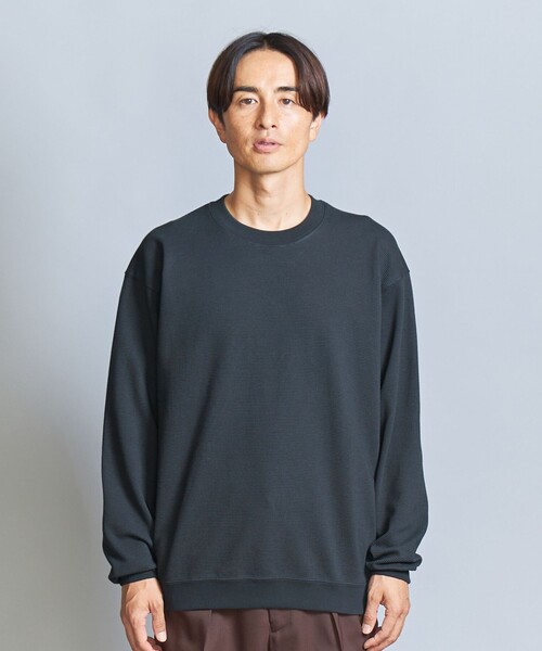 BEAUTY&YOUTH UNITED ARROWS（ビューティーアンドユースユナイテッドアローズ）の「ジャカード ボーダー スウェットTシャツ（スウェット・メンズ・ライトグレー/ダークグリーン/ブラック・L/XL/S/M）」の11枚目の写真