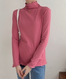 【新柄追加】ハイネックメローフリルロングT