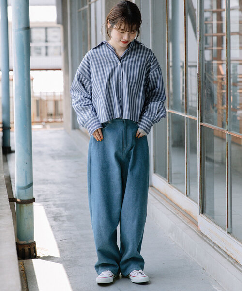 POU DOU DOU(プードゥドゥ)の「ボーイフレンドデニムパンツ(デニムパンツ・レディース・パープル系/インディゴブルー・M)」の9枚目の写真