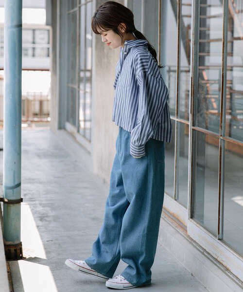 POU DOU DOU(プードゥドゥ)の「ボーイフレンドデニムパンツ(デニムパンツ・レディース・パープル系/インディゴブルー・M)」の10枚目の写真