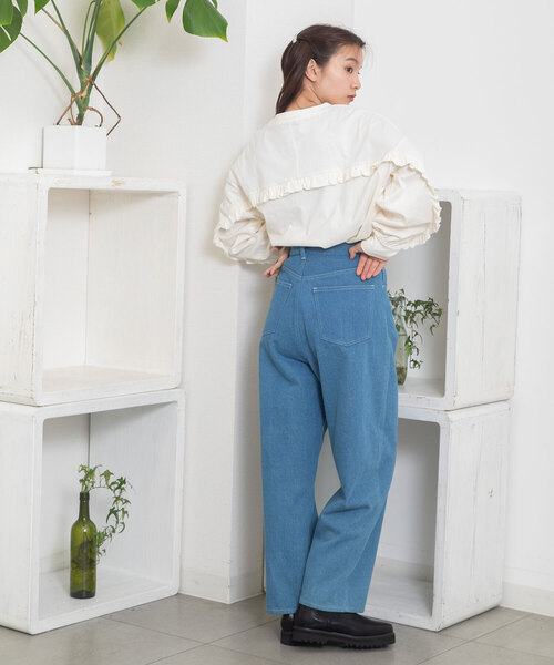 POU DOU DOU(プードゥドゥ)の「ボーイフレンドデニムパンツ(デニムパンツ・レディース・パープル系/インディゴブルー・M)」の17枚目の写真