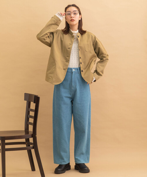 POU DOU DOU(プードゥドゥ)の「ボーイフレンドデニムパンツ(デニムパンツ・レディース・パープル系/インディゴブルー・M)」の19枚目の写真