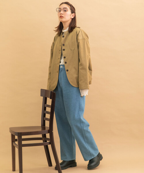 POU DOU DOU(プードゥドゥ)の「ボーイフレンドデニムパンツ(デニムパンツ・レディース・パープル系/インディゴブルー・M)」の21枚目の写真