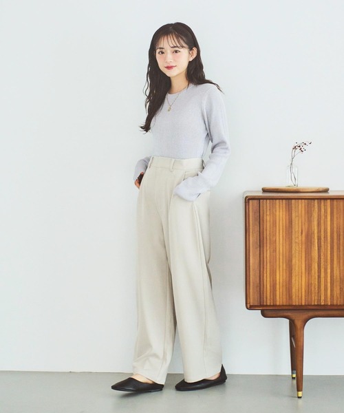 mil(ミル)の「【150㎝前後の小柄さんサイズ】シンプルラメリブニット(ニット/セーター・レディース・ライトグレー/ブラウン/ベージュ・XS/S)」の11枚目の写真