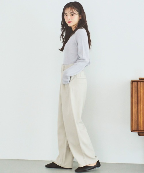 mil(ミル)の「【150㎝前後の小柄さんサイズ】シンプルラメリブニット(ニット/セーター・レディース・ライトグレー/ブラウン/ベージュ・XS/S)」の12枚目の写真
