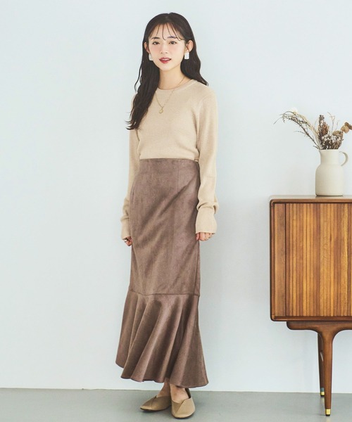 mil(ミル)の「【150㎝前後の小柄さんサイズ】シンプルラメリブニット(ニット/セーター・レディース・ライトグレー/ブラウン/ベージュ・XS/S)」の19枚目の写真
