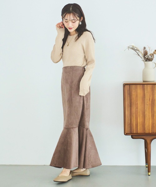 mil(ミル)の「【150㎝前後の小柄さんサイズ】シンプルラメリブニット(ニット/セーター・レディース・ライトグレー/ブラウン/ベージュ・XS/S)」の20枚目の写真