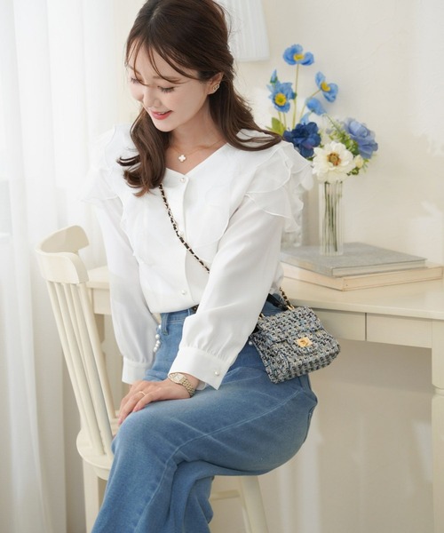 フリル メロー ブラウス le reve vaniller（シャツ/ブラウス）｜le