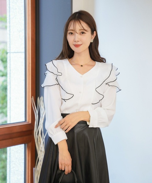 vaniller ブラウス フリル メロー ブラウス le reve vaniller（シャツ/ブラウス）｜le