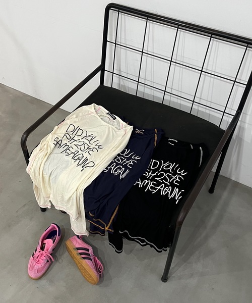 shesame sheer message ls tee Mサイズ shesame（シーセム）の「sheer message ls tee（Tシャツ