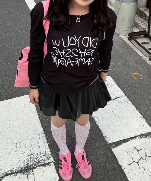 shesame（シーセム）の「sheer message ls tee（Tシャツ