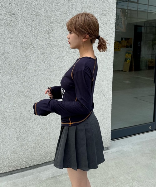 shesame（シーセム）の「sheer message ls tee（Tシャツ