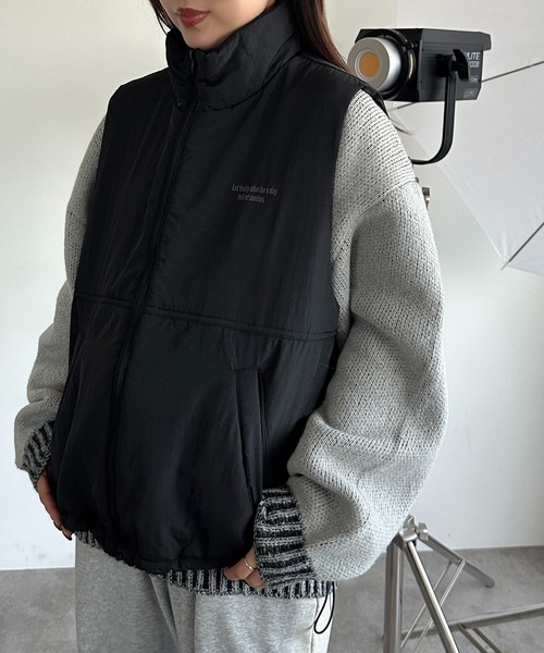 apres jour mignon(アプレジュールミニョン)の「アソートダウンライクベスト【ZOZOTOWN限定アイテム】(ベスト・レディース・オレンジ/アイボリー/ダークブラウン/チャコールグレー/ブラック・フリー/X-LARGE)」の11枚目の写真