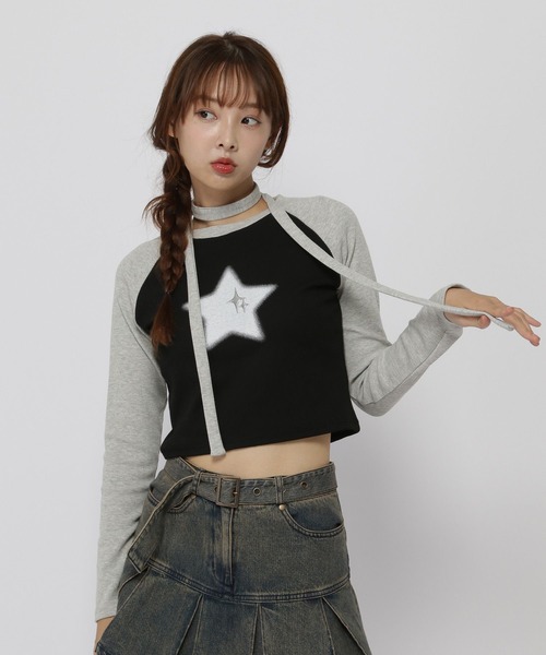 3.3 Field Trip (3.3フィールドトリップ)の「3.3 Field Trip/スターラグランロングスリーブT(Tシャツ/カットソー・レディース・ブラック/グレー・FREE)」の11枚目の写真