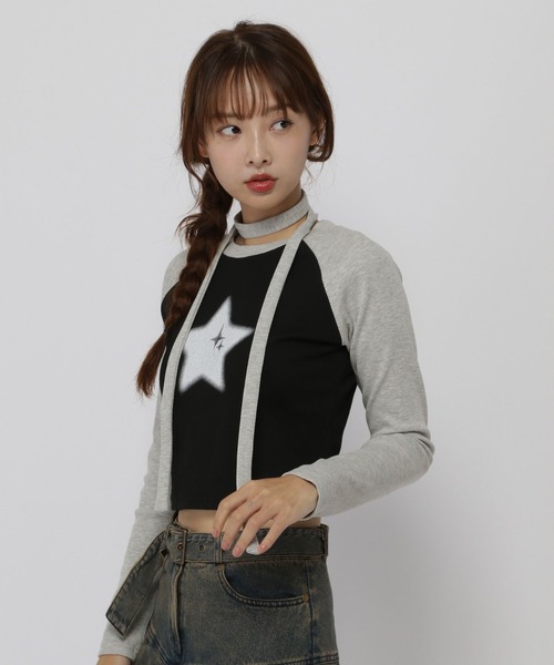 3.3 Field Trip (3.3フィールドトリップ)の「3.3 Field Trip/スターラグランロングスリーブT(Tシャツ/カットソー・レディース・ブラック/グレー・FREE)」の13枚目の写真
