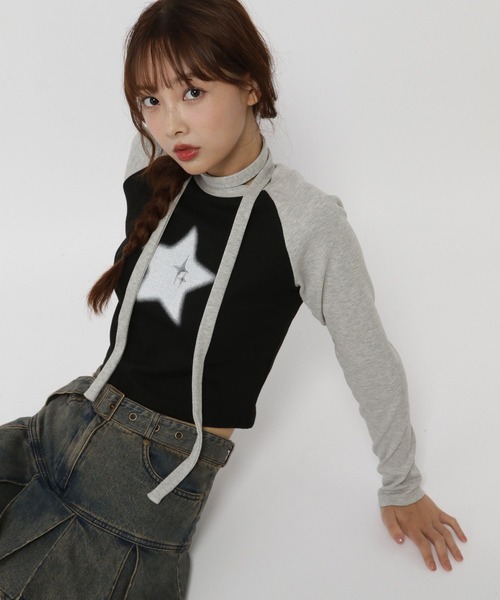 3.3 Field Trip (3.3フィールドトリップ)の「3.3 Field Trip/スターラグランロングスリーブT(Tシャツ/カットソー・レディース・ブラック/グレー・FREE)」の15枚目の写真