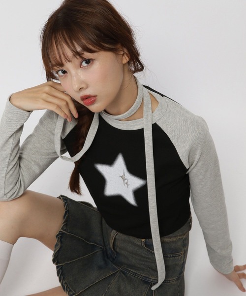3.3 Field Trip (3.3フィールドトリップ)の「3.3 Field Trip/スターラグランロングスリーブT(Tシャツ/カットソー・レディース・ブラック/グレー・FREE)」の17枚目の写真