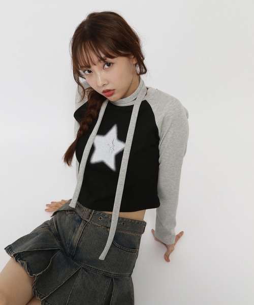 3.3 Field Trip (3.3フィールドトリップ)の「3.3 Field Trip/スターラグランロングスリーブT(Tシャツ/カットソー・レディース・ブラック/グレー・FREE)」の18枚目の写真