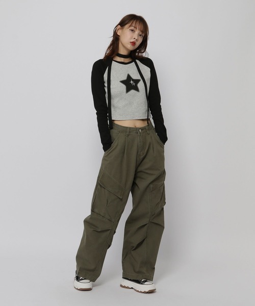 3.3 Field Trip (3.3フィールドトリップ)の「3.3 Field Trip/スターラグランロングスリーブT(Tシャツ/カットソー・レディース・ブラック/グレー・FREE)」の20枚目の写真
