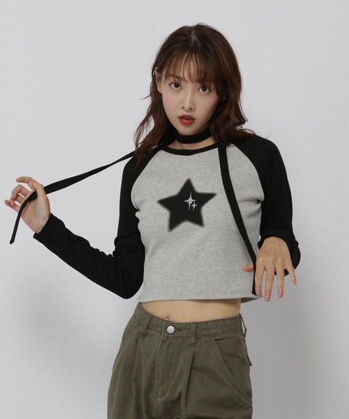 3.3 Field Trip (3.3フィールドトリップ)の「3.3 Field Trip/スターラグランロングスリーブT(Tシャツ/カットソー・レディース・ブラック/グレー・FREE)」の21枚目の写真